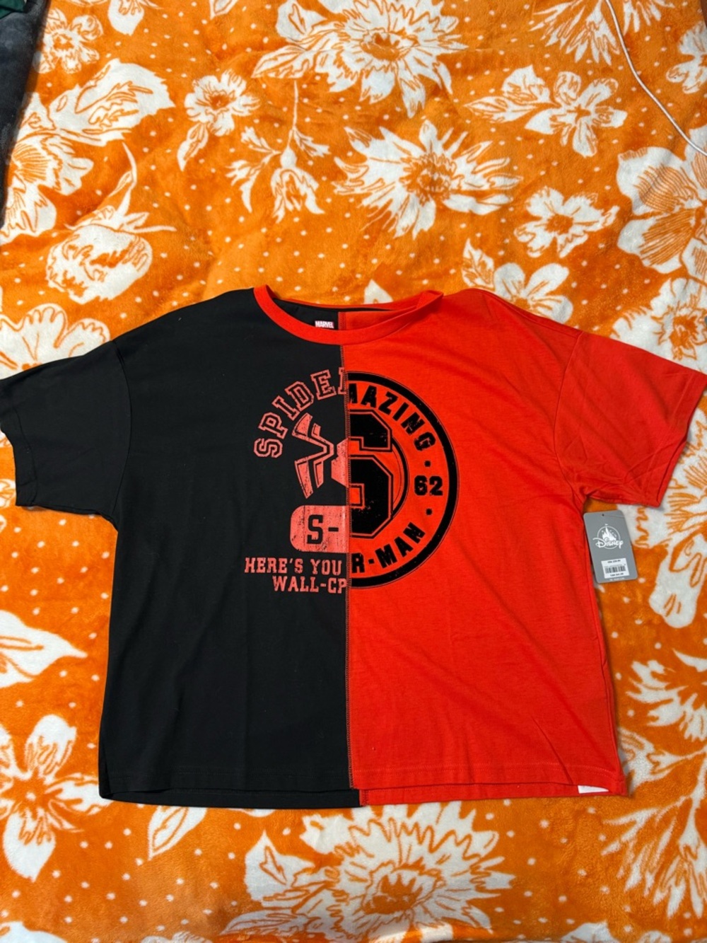 Marvel Spider-Man Split Black & Red Graphic Tee